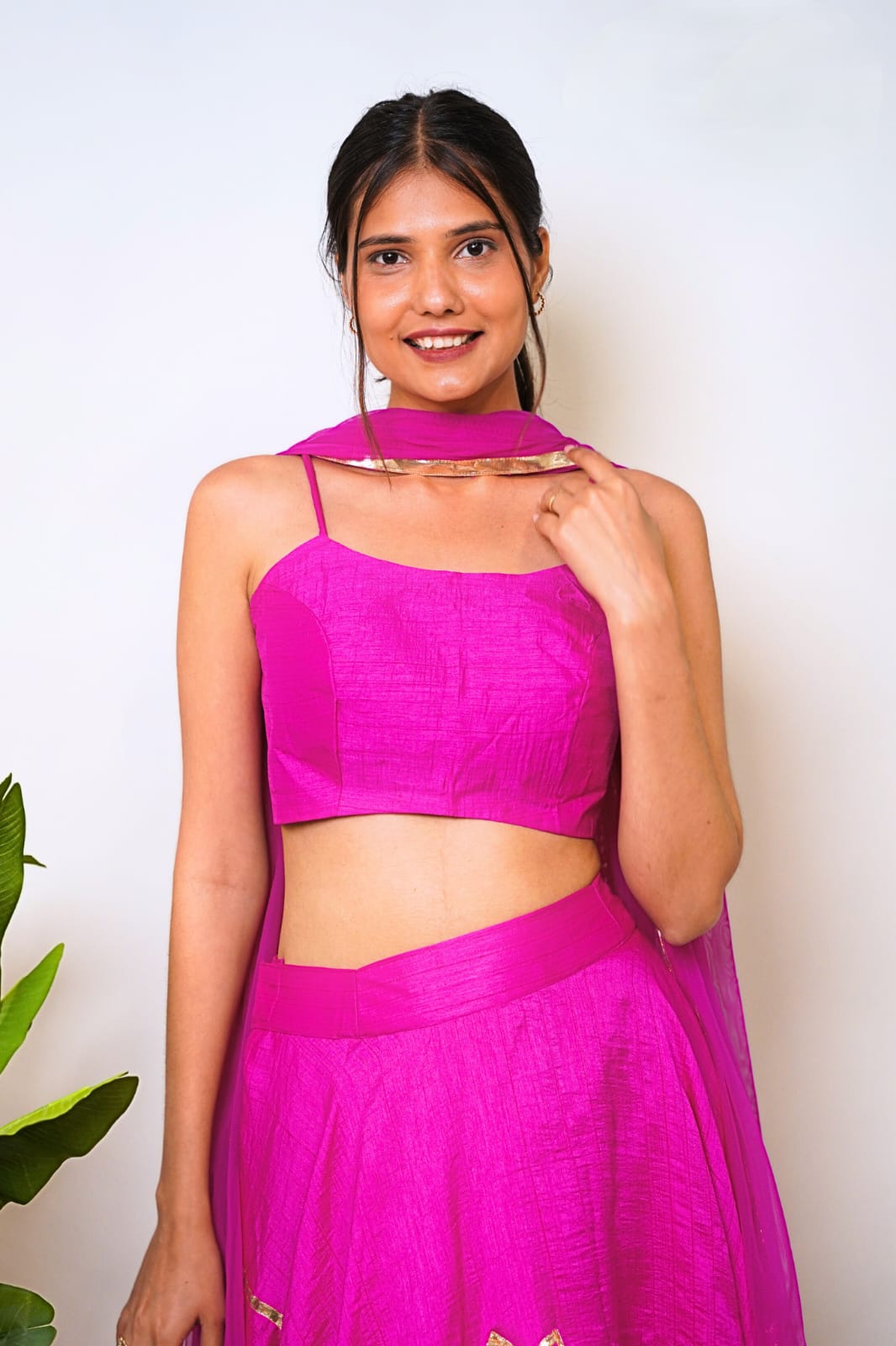 Pink Lehenga with Gota Work – view 3